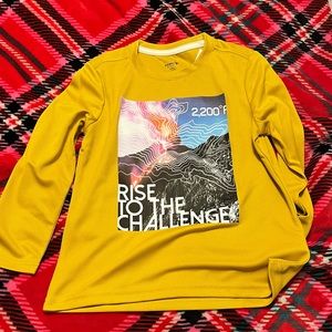 NWT- Old Navy boys 6 activewear long sleeve yellow shirt, with graphic